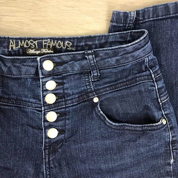 Almost famous button up front jeans 28"waist - Picture 1 of 6